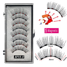 Load image into Gallery viewer, 2 Pairs 3D Natural Magnetic Eyelashes ,With 5 Magnetic Lashes Handmade Reusable Magnetic False Eyelashes Support Drop Shipping
