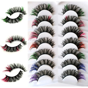 10pairs Fluffy Colorful Lashes 3d Color Mink Lashes Wholesale Dramatic Natural Eyelashes Extension Make up Fake Eyelashes