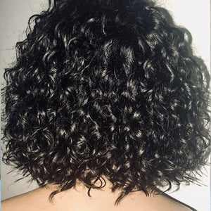 Amanda Pixie Cut Curly Human Hair Wig Brazilian Water Wave Bob Human Hair Wig Non lace Short Bob Curly Wig Full Machine Made Wig