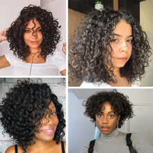 Load image into Gallery viewer, Amanda Pixie Cut Curly Human Hair Wig Brazilian Water Wave Bob Human Hair Wig Non lace Short Bob Curly Wig Full Machine Made Wig

