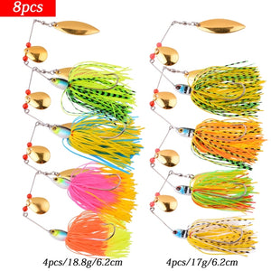 4pcs/8Pcs Fishing Lure Wobbler Lures Spinners Spoon Bait For Pike Peche Tackle All Artificial Baits Metal Sequins Spinnerbait